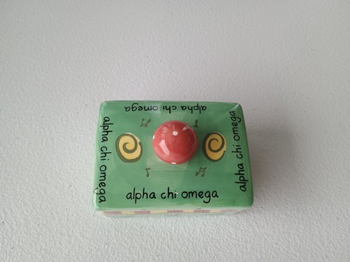Alpha Chi Omega Porzellan Andenken Box Deckel Deckel Alexandra & Co Bruderschaft Bruder - Bild 12 von 13