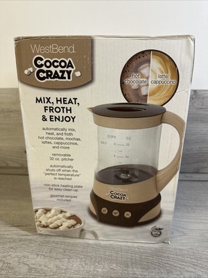 West Bend Cocoa Crazy Hot Beverage Maker Mix Heat Froth Enjoy 32 oz. Latte New