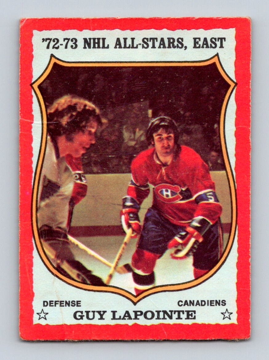 Guy Lapointe 1973-74 O-Pee-Chee Hockey #114 Light-Backs
