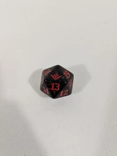 MTG d20 Spindown 20-sided Life Outlaws of Thunder Junction OTJ Black & Red