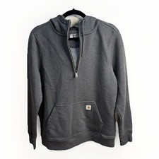 Carhartt Gray 1/4 Zip Hoodie Women's Large 12/14 Relaxed Fit