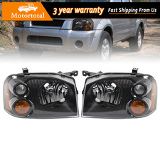 2x Black Left Right Headlights Assembly For 2001-2004 Nissan Frontier
