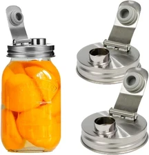 2 Pack Stainless Steel Wide Mouth Mason Jar Pour Spout Lid, Mason Jar Pitcher