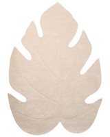 Teppich Wolle Cremeweiß Einfarbig Blattform Asymmetrisch 160X230 Cm Modern Kurzf