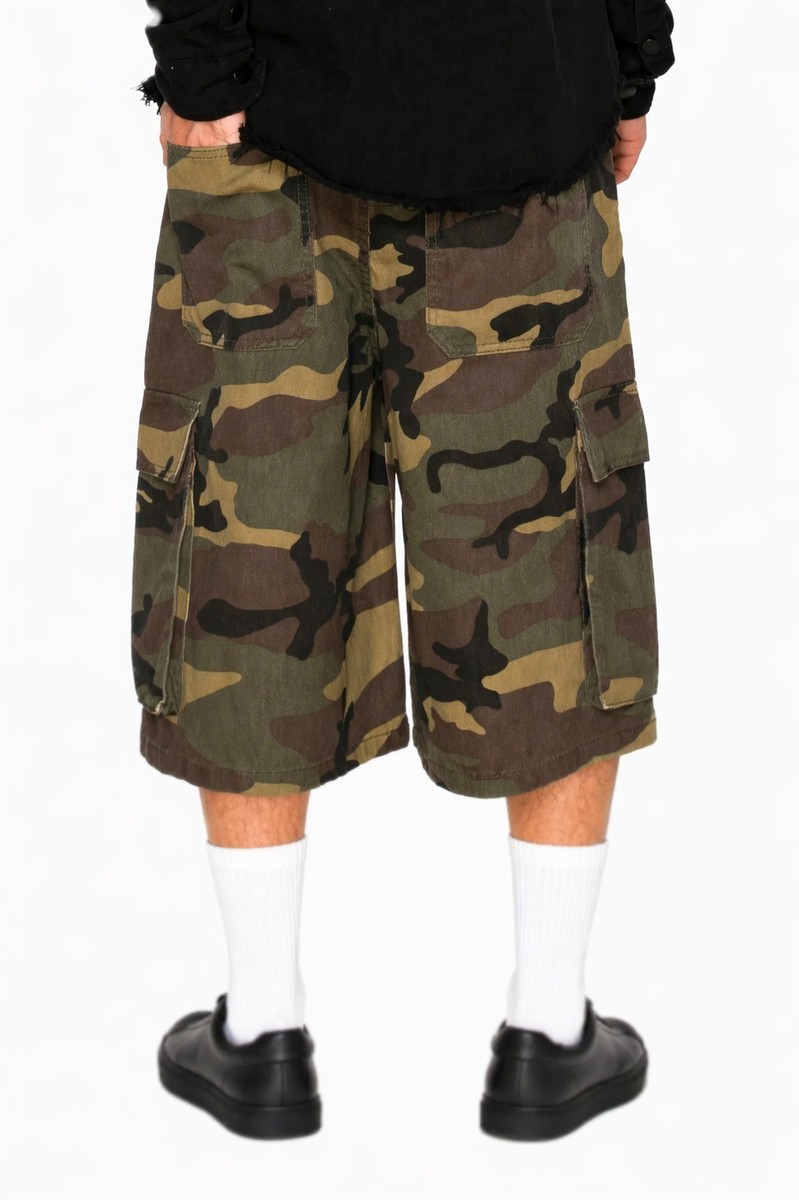 Men's Comfortable Baggy Fit Cargo Camo Cotton Shorts DS2122 | eBay
