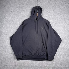 Vintage Nike Hoodie Mens XL Black Pullover Sweatshirt 1990s Faded Boxy