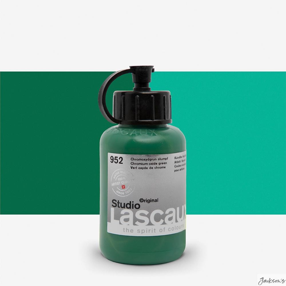 Lascaux Studio Acrylic Paint Tube 85ml Chromium Oxide Green For Art And Design