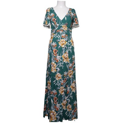 French Connection, Maxikleid, Größe: M, Grün/Mehrfarbig, Viskose, Damen #aPm