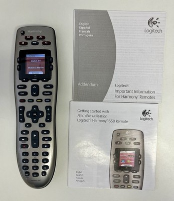 Logitech Harmony 650 Universal Remote Silver All in One Color Screen 815-000060