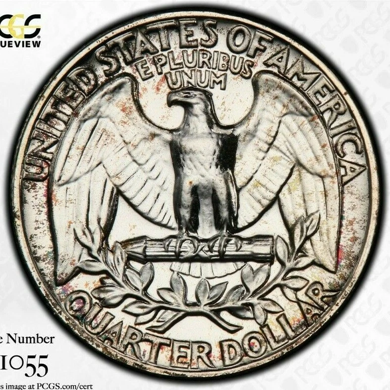 Rainbow Toned PCGS PR66 1957 Proof Washington Quarter Trueview PQ ROYGBIV Color - Image 2 of 3