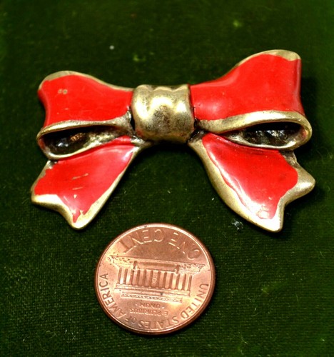 Broche De Noël Argent Et Damier Rouge, Noeud Vert, Bijou Fantaisie Neuf Sans Boîte