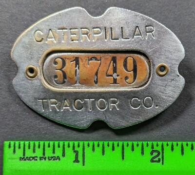 Vintage Caterpillar Tractor Co Metal Badge Pinback Pin