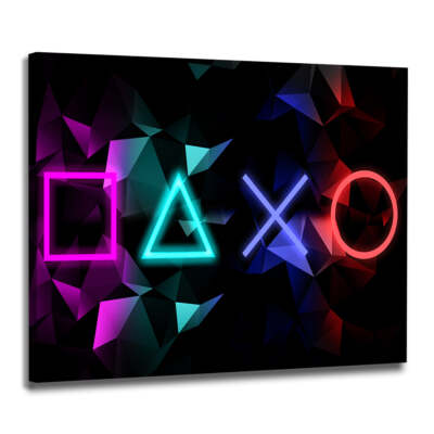 Pop Art Gaming Colour Style Wandbild Leinwandbild Kunstdruck XL Wanddeko