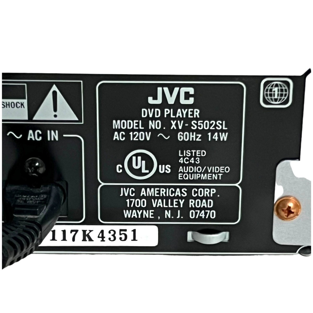 Silver JVC DVD Player Model Number XV S502SL DIgital Direct