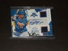 2016 PANINI JOSE PERAZA DUAL JERSEY AUTOGRAPH DK BASEBALL CARD #d 166/299