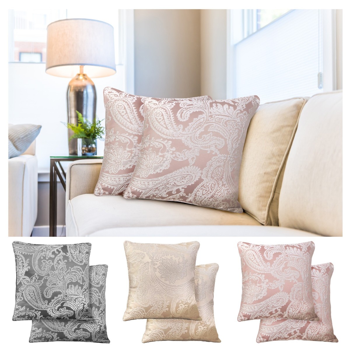 Cushion Covers Throw Luxurious Jacquard Sofa Pillow Cases 17