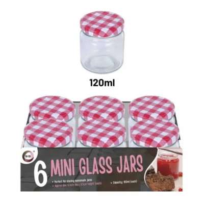 6 Stück 120ml Mini Gläser mit Deckel - Ideal für Gewürze, Marmeladen, Basteln & Aufbewahrung