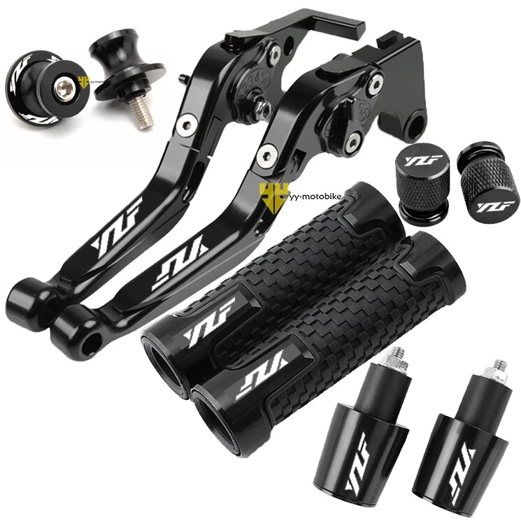 For Yamaha YZF R6 R1 R3 R25 1999-2023 Brake Clutch Levers Handle Grip Cap Black - Image 2 of 4