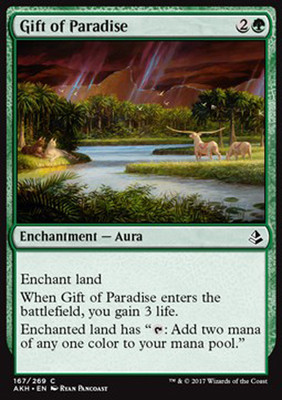 MTG 4x GIFT OF PARADISE - PARADIES GIFT - AKH - MAGIC