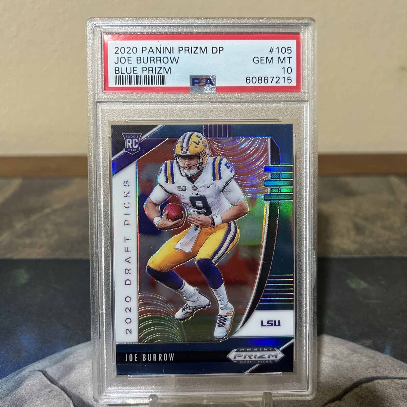 Joe Burrow 2020 Panini Prizm Draft BLUE PRIZM ROOKIE CARD PSA 10 GEM MINT #105