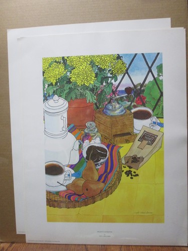 Helen's coffee pot Nell Melcher Vintage poster food kitchen 1976 Litho 19836