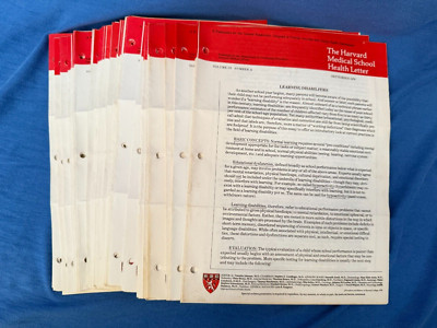 The HARVARD Medical School Health Letters 65+ Issues Journal- Sept 1978-Nov 1984