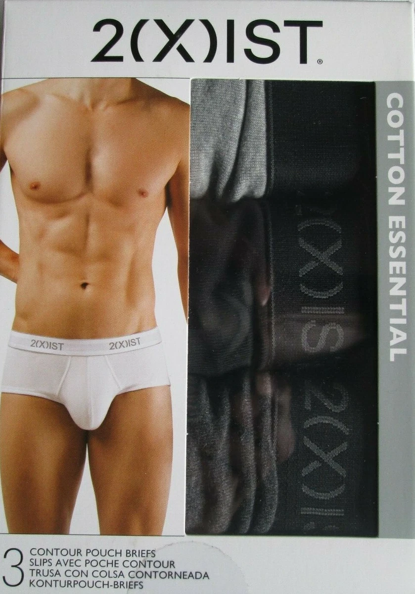 2Xist Underwear 3 pack Cotton Contour Pouch Briefs Blk, Gry, Char (S)