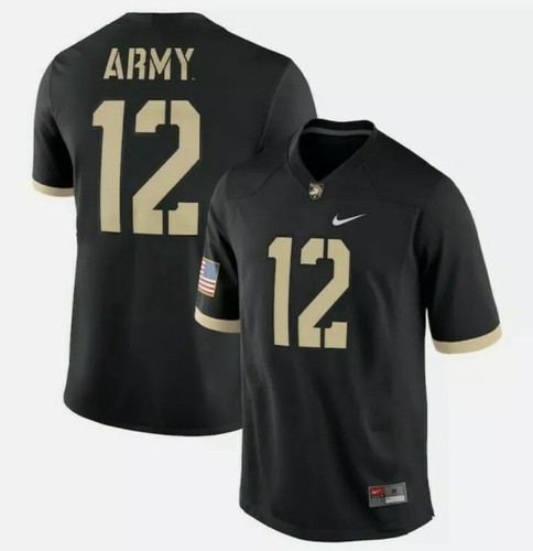NIKE ARMY BLACK NIGHTS #12 TEAM GAME FOOTBALL JERSEY AO9885 010 sz LARGE L