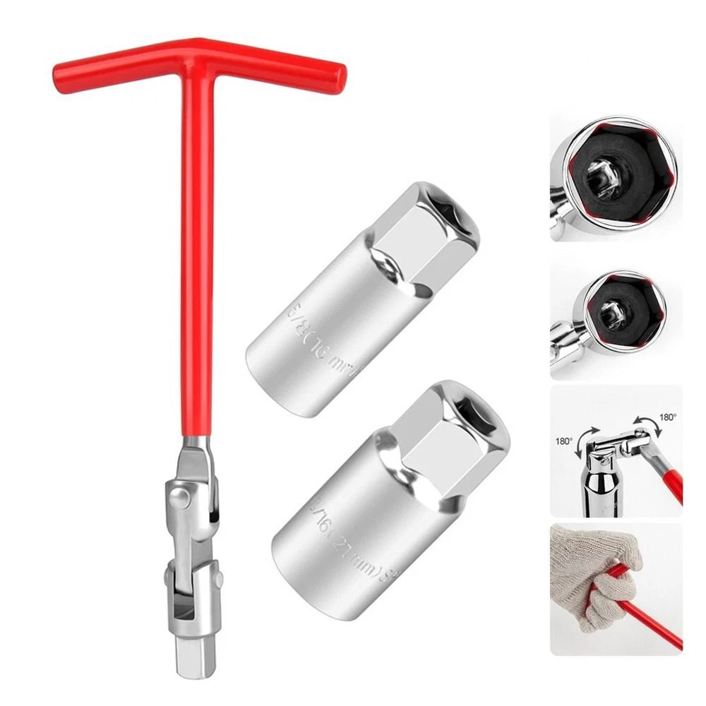 T handle spark plug wrench outlet