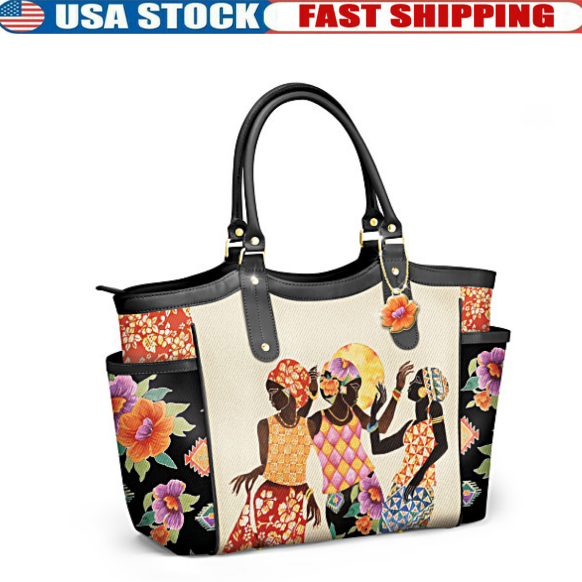 Keith Mallett Jubilation Designer Style Tote Bag With Flower Charm | eBay