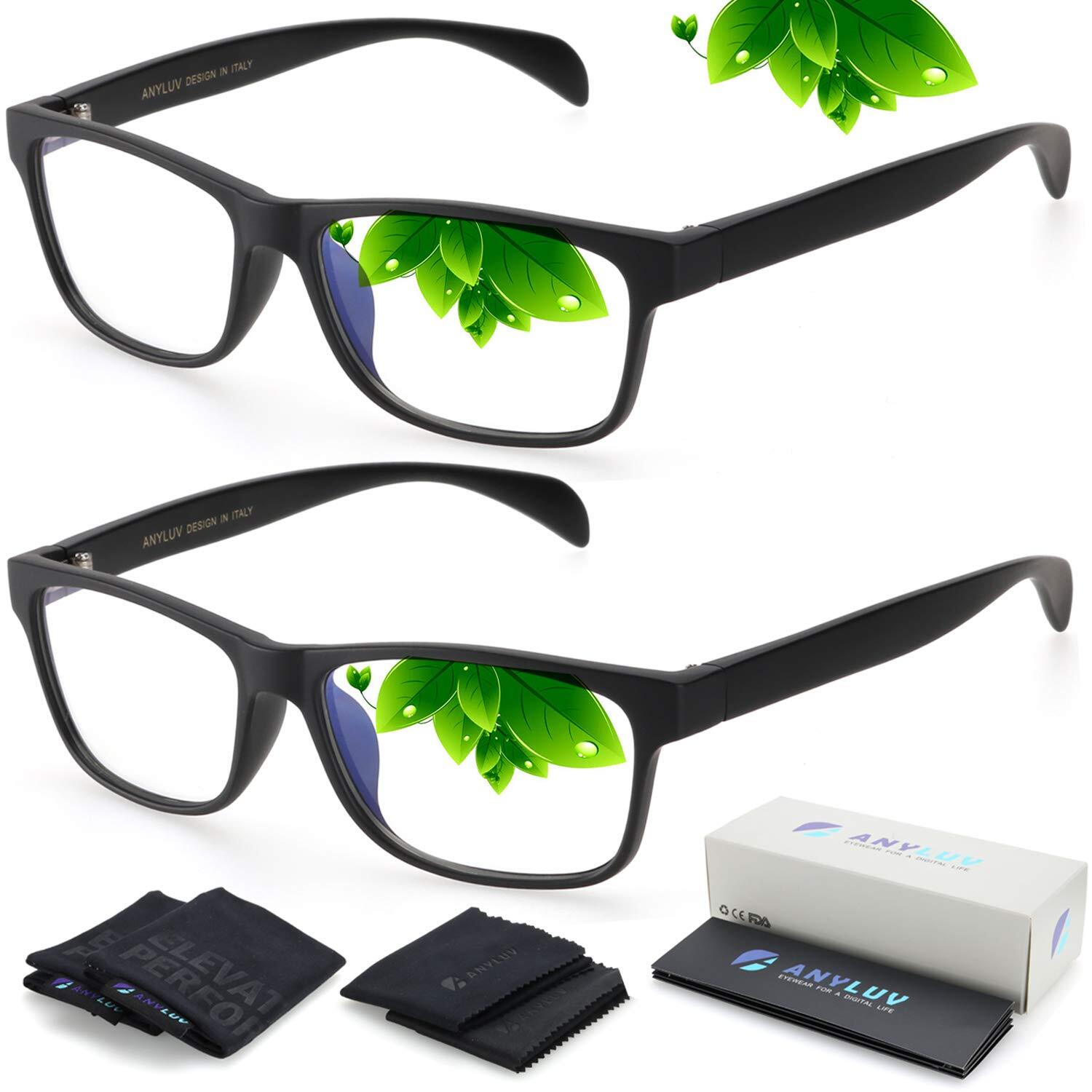 ANYLUV Blue Light Blocking Glasses Women Men Black Rectangle frame Blue Light...