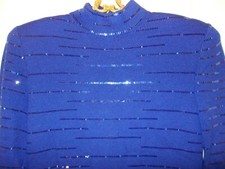 St. John Evening Cerulian Blue Paillette Embellished Dress sz 8