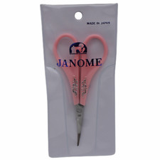 Janome 4" Pink Embroidery Scissors with Curved Tip