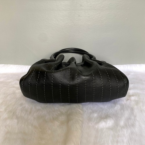 Salvatore Ferragamo Vintage schwarze gesammelte Ledertasche - Bild 6 von 11