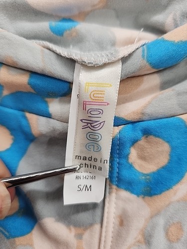 NEW LuLaRoe Kids Leggings Gray/Blue/Tan Circles Pattern S/M - Picture 4 of 6