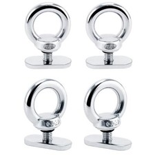 4 Pack 316 SS Track Mount Tie Down Eyelet Holds Bungee Cord Ropes to 0.6"