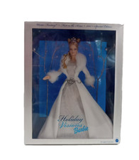 2003 Holiday Visions Barbie Collector Doll White Dress Crown B2519