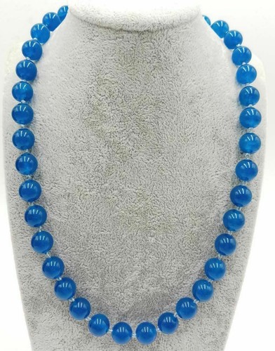 New Beautiful 6/8/10/12mm Natural Blue Apatite Gems Round Beads Necklace 18'' - Picture 2 of 6