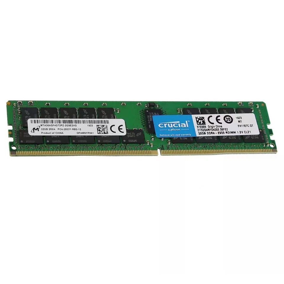 Crucial 256GB 8X32GB DDR4 2933MHz ECC Registered RDIMM Memory Ram CT32G4RFD4293 - Image 3 of 4