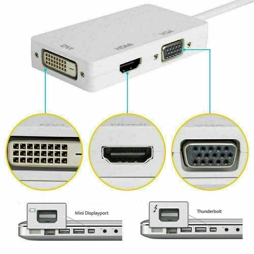 Mini Display Port(DP)Thunderbolt to Adapter HDMI VGA DVI MacBook Pro Mac Air - Picture 2 of 7