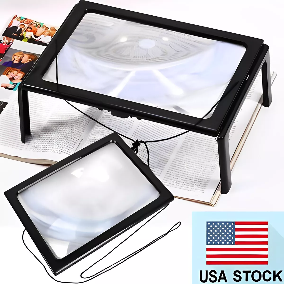 3X Page Size Magnifier With Light