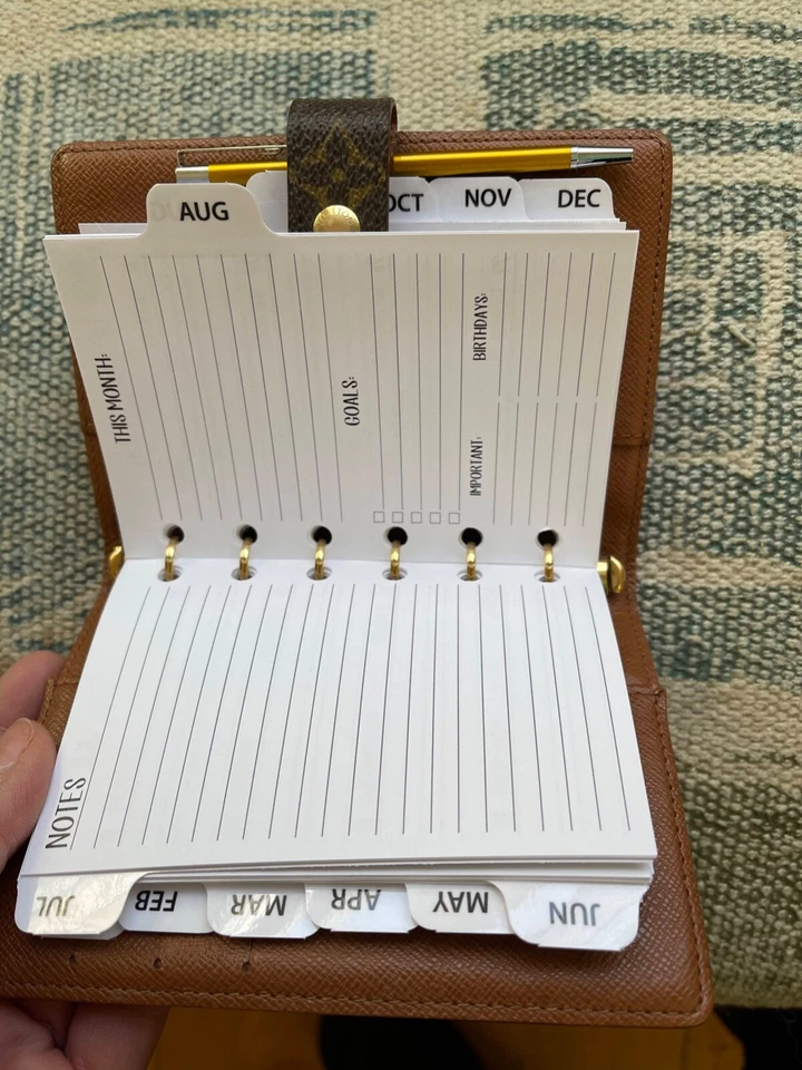 fits Louis Vuitton PM Agenda: 2026 Insert Monthly Tab Calendar+Filler Paper +Pen - Image 2 of 4