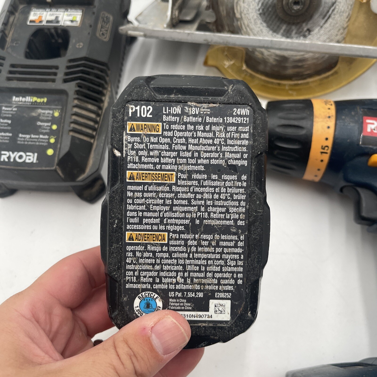 Ryobi P501 18V 51/2" Circular Saw & Drill w/ Battery & Charger TESTED eBay