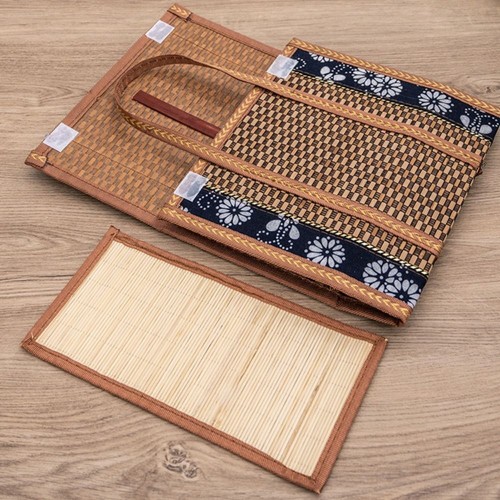 Rectangular Bamboo Picnic Basket Large Capacity Handheld Woven Basket for Home - Picture 6 of 9