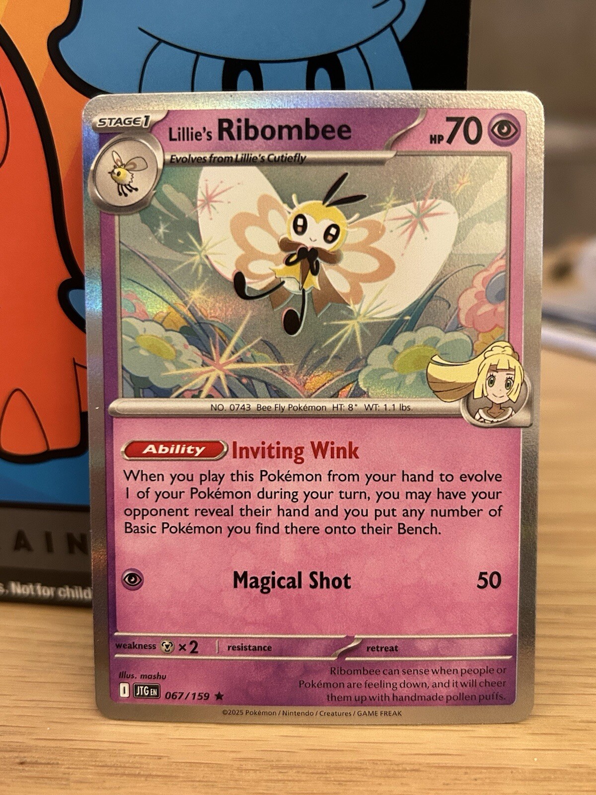Lillie’s Ribombee 067/159 Pokemon Journey Together Regular Holo NM