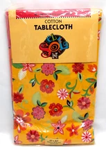 Linens N Things Cotton Tablecloth 60" x 84" Floral Checked NOS NIP