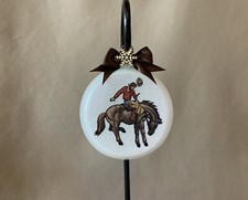 Disney Bronc Rider 3 1/2  Ball Shaped Christmas Acrylic Ornament Made In USA NEW