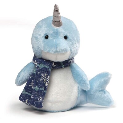 GUND Neptune Christmas Narwhal Holiday Plush 10'' Blue NWT