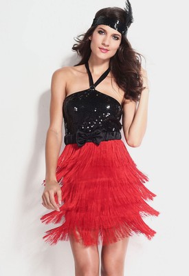 sequin fringe flapper dress
