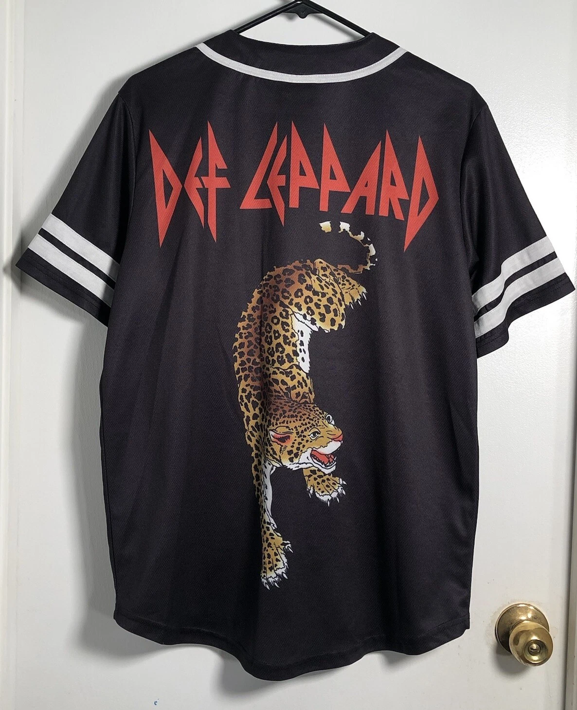 A1022 Def Leppard Graphic Band Baseball Jersey